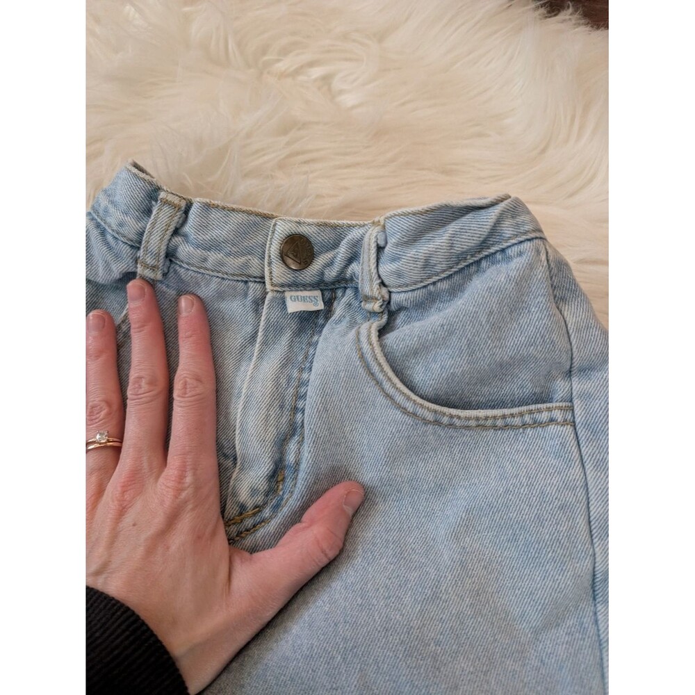 Vintage 90s Baby Guess Light Wash Denim Jeans Snap Button Side Zip 2T - Picture 2 of 10